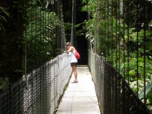 Me on a hanging bridge, Arenal Park. 